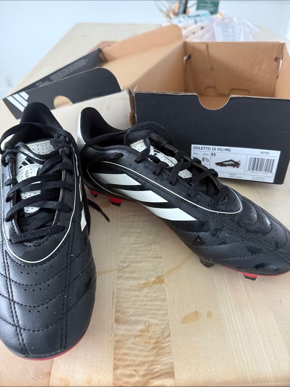 adidas Black & White Adult Goletto Soccer Cleats-NWOT